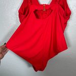 Catalina Women Plus Size 3X Red Lace Up One Piece Swimsuit Padded Swim Beach Photo 5