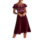 Hill House Akilah Nap Dress Burgundy Velvet Red Photo 1