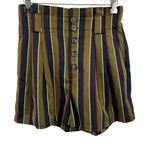 The Korner Paper Bag Navy & Olive Striped High Waisted Shorts Size Small New Photo 0