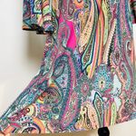 Tommy Hilfiger Jaipur Matte Jersey Paisley Casual Dress bell sleeves size 12 Photo 6