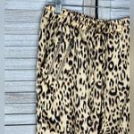 Storia Cheetah Print Joggers w Zippers Lightweight Silky Tan/Black-Medium Photo 1