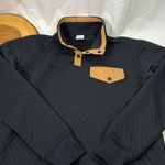 Zyia  Active Black Quilted 1/4 Snap Pullover Sweatshirt Mock‎ Neck Size Large Photo 1