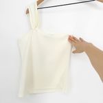 NA-KD NEW Shoulder Twist Detail Tank Top One Shoulder in Off White Women's M Photo 3