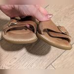 Born Womens 8 Brown Tan Leather Buckle Sandals Slip On Shoes Photo 4
