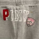 Y2K PINK Victorias Secret Cropped Jogger Sweatpants Sweats Patch Logo Preppy Gray Size L Photo 4