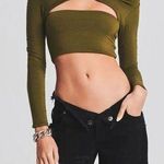 SER.O.YA Women’s Ellis cropped top in olive size Large Photo 0