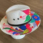 Artisanal Mexican Sombreros Hand Painted Fedora Floral Sombrero Panama Bohemian Photo 5
