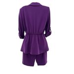 Alice + Olivia Purple Ena Hook Eye Closure Blazer Skirt Suit Outfit Set Size 6 Photo 1