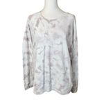 Athleta  Sundown Tie Dye Sweatshirt Lavender Med Tall Crewneck Organic Cotton Photo 2