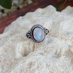 Moonstone Sterling Silver Ring Size 8 Silver Photo 1
