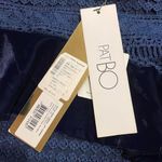 PatBo navy velvet and crochet fringe skirt size 0 brazil 32 Blue Photo 6