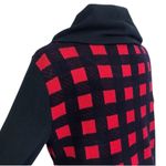 Talbots  Red & Black Buffalo Check Soft Knit Cowl Neck Pullover Sweater Photo 5