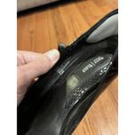 White House | Black Market  Black Patent Open Toe Heels 7.5M Office Siren Stiletto Photo 3