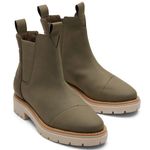 Toms 10018627 Women's Skylar Olive Synthetic Nubuck Chelsea Lug Boots Shoes Photo 0