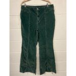 We The Free People SZ 35 plus sz Green Corduroy Flare Leg High Rise Seamed Pants Photo 1