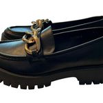 Ccocci Women’s 9 Sutton Loafers Black Chunky Gold Chain Accent Lug Academia Photo 4