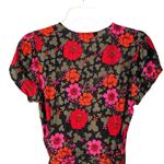 Rolla’s Cleo Rambling Floral Mini Wrap Dress size medium Black Red Pink Flowers Photo 7