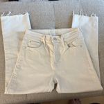 MOTHER The Mid Dazzler Crop Fray In Cream Puff Jeans Size 24 Photo 4