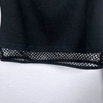 Cider Black Long Sleeve Crop Top XS Cold Shoulder Rose Graphic Mesh Y2K Goth Photo 3