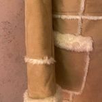 Steve Madden - Rare Genuine leather faux fur Vintage sherpa coat tan and cream M Photo 3
