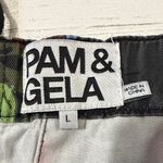 Pam & Gela  Black Floral High Waist Shorts Size Large Photo 5