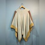 Poof! Tan Poof Colorblock Cape Sweater Size Medium EUC Photo 3