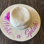 Disney Adult Size 57 CM Walt Parks Ariel Make A Splash Straw Beach Sun Hat New Photo 0