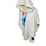 Paper Planes Gray Cotton Hoodie Poncho Oversized Origami Crane Graphic 2XL Size undefined Photo 9