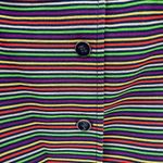 Talbots Rainbow Stripe Multicolor Cotton Mandarin Collar Blazer Jacket Size 6 Photo 2