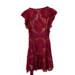 Majorelle Marnie Red Lace Mini Dress Flutter Sleeve XS Revolve Holiday Party Photo 3