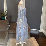 Women’s Blue Dress Embroidered Flowers & Butterflies Corset Back Size 12 NWOT Blue Photo 2