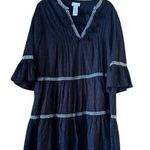 Tommy Bahama Tiered embroidered baby doll mini with bell sleeve L 100% Cotton Photo 0