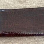 Brighton  BROWN CROC LEATHER FULL WALLET W/HEART/SILVER ADORNMENTS CHECK/CC/BILLS Photo 1