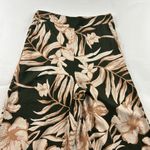 Rachel Zoe  Dark Olive Tan Tropical Print Linen Blend Wide Leg Pant M Photo 1