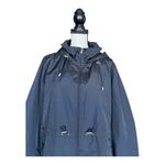 INTL Details Women's Black Hooded Packable Windbreaker Parka Jacket Size XXL Blue Photo 8