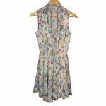 Molly Bracken Pink Floral Sleeveless Drapey Tie Neck Dress Size Small Photo 12