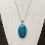 VINTAGE Turquoise and Pendant on New Sterling Silver Snake Chain Photo 4