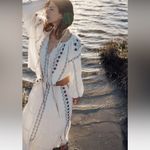 ZARA  Bohemian Summer Beach Ecru Long Embroidered Skirt Size XS-S 100% Cotton Photo 2