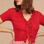 SheIn Womens cardigan size extra small/2 Red front tie open top ribbed short s… Photo 1