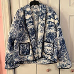 SheIn Blue & white quilted jacket Photo 0