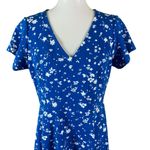 Draper James  Blue White Floral‎ Fit And Flare Dress L Southern Feminine Photo 1