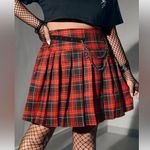 SheIn Plaid Red Skirt Photo 2