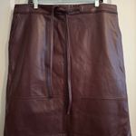 Liz Claiborne Sz 16 Elegant Brown Leather Skirt NWOT Photo 5