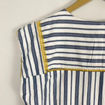 Uncle Frank Blue and White Striped Yellow Embroidery Boho Tassel Dress Photo 13