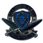 Pacific&Co Dalstrong Gladiator Series Pin Silver Blue Metal Crossed Knives Lion Photo 0