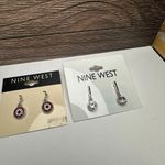 Nine West Silver Tone Rhinestone Pierced Dangle Drop Earrings NWT Lot Of 2 Photo 1