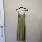 Isalis  fruit salad satin high slit midi dress in green Photo 3