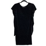 Betsey Johnson Black Power Sleeve Metallic Dot Velvet Dress Size L New Photo 2