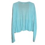 J. Jill Woman's Lightweight Linen Blend Teal Cardigan Size Medium Tall Blue Photo 5