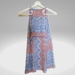 Lucy & Laurel Lucy & Lauren Coral & Blue Blouse Photo 1